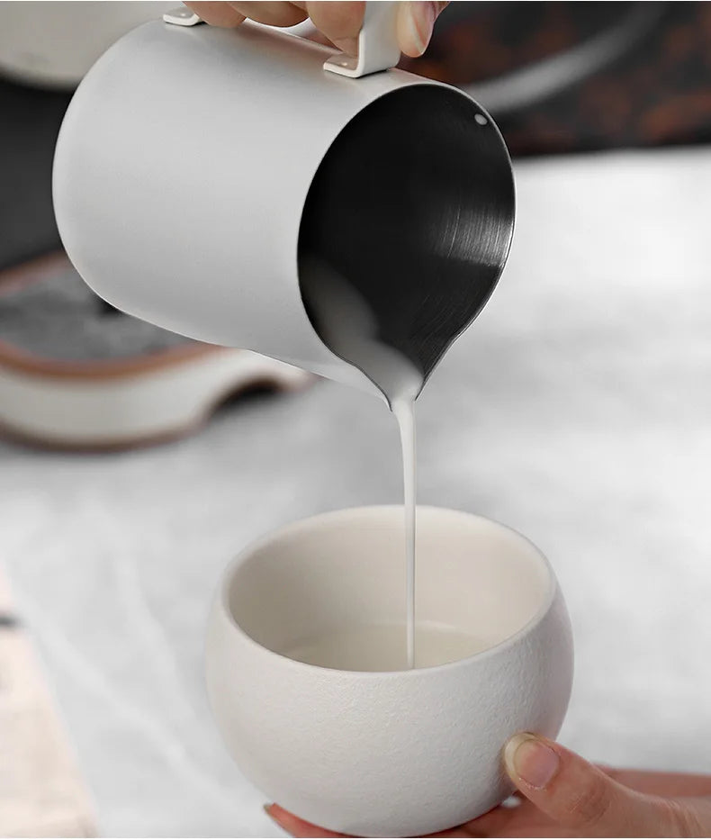 280ml Japanese Ceramic Coffee Mug with Saucer – Just Coffee Stone Pattern Edition