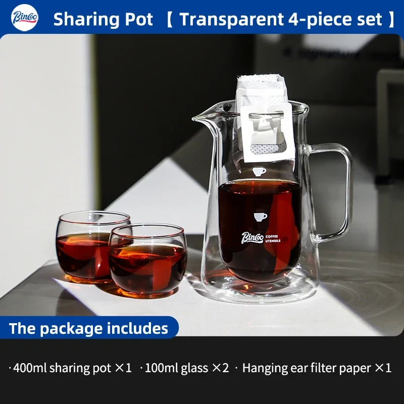 Double Layer Glass Coffee Pot 400ml – Just Coffee Sharing Edition