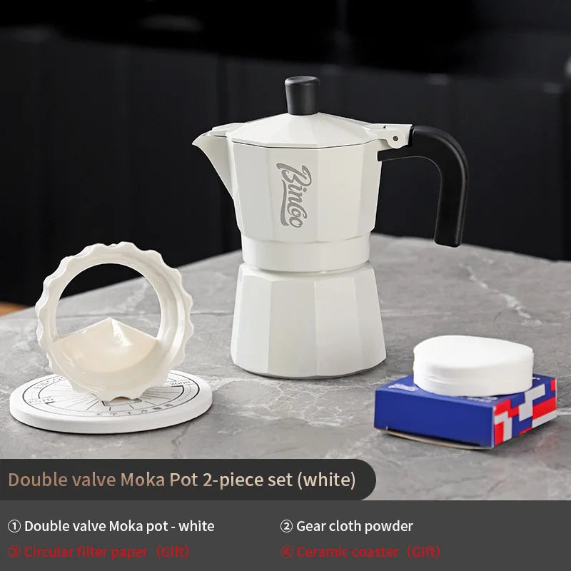Double Valve Moka Pot – Just Coffee Italian Espresso Coffee Maker