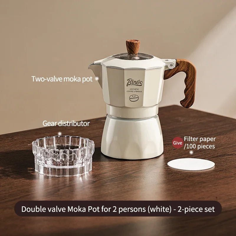 Moka Pot & Heater Kit – Just Coffee Dual Valve Portable Espresso Maker