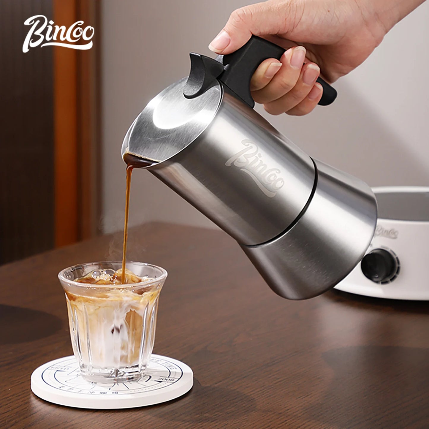 Stainless Steel Moka Pot | Italian Coffee Maker – Just Coffee