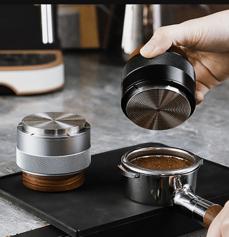 2-in-1 Constant Force Coffee Tamper 51/58mm – Just Coffee Elastic Press