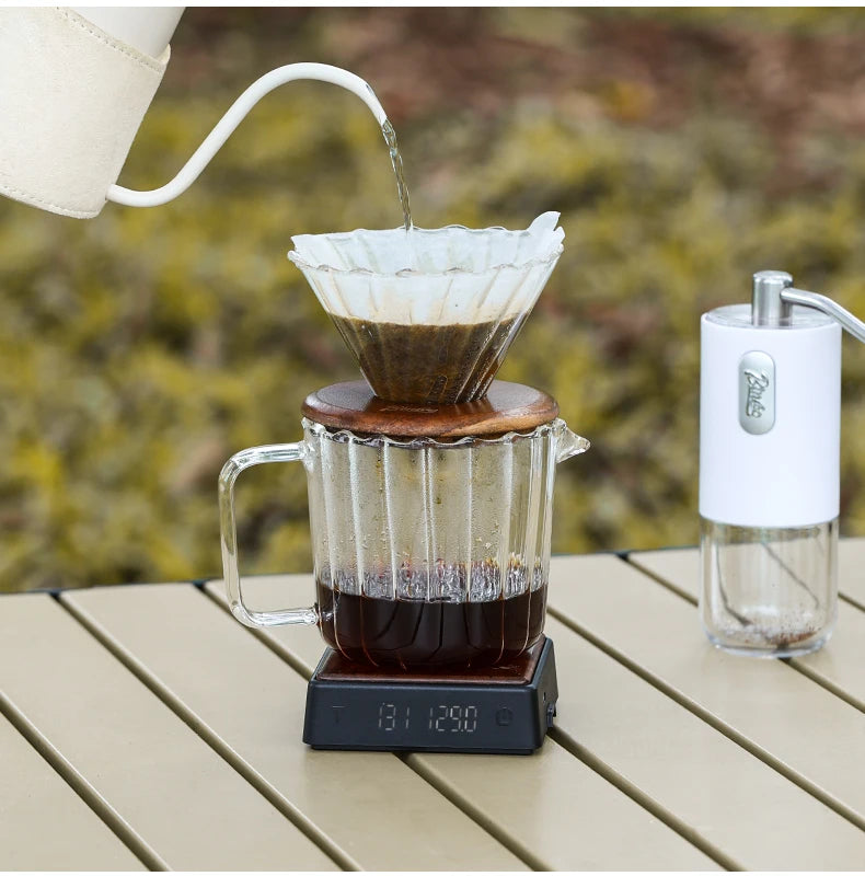 Clear Vertical Sharing Pot Set – Just Coffee Hand Brewed Kit (1–2 Cups)