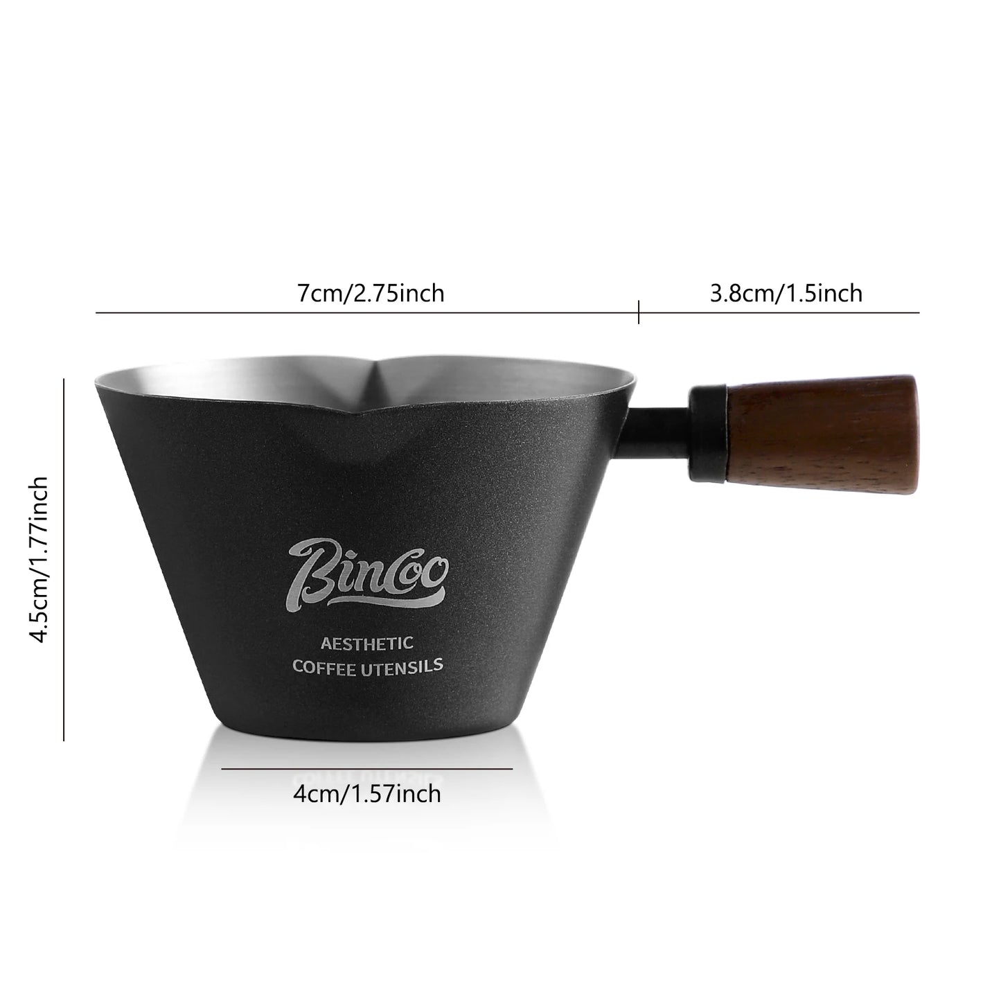 90ml Dual Spout Espresso Measuring Cup – Just Coffee Stainless Steel Edition
