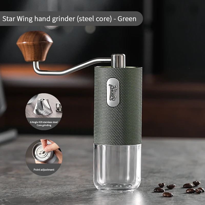 Manual Coffee Grinder – Just Coffee Portable Adjustable Stainless Steel Mill