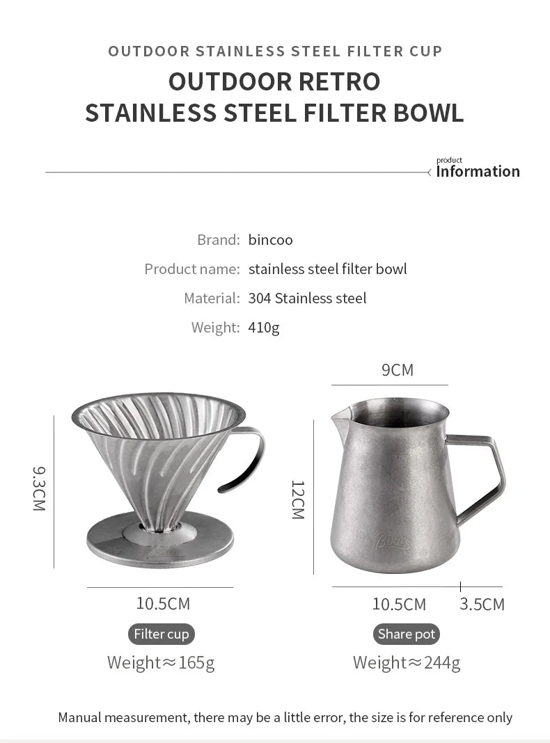Stainless Steel Pour Over Coffee Dripper – Just Coffee V-Shaped Reusable Filter