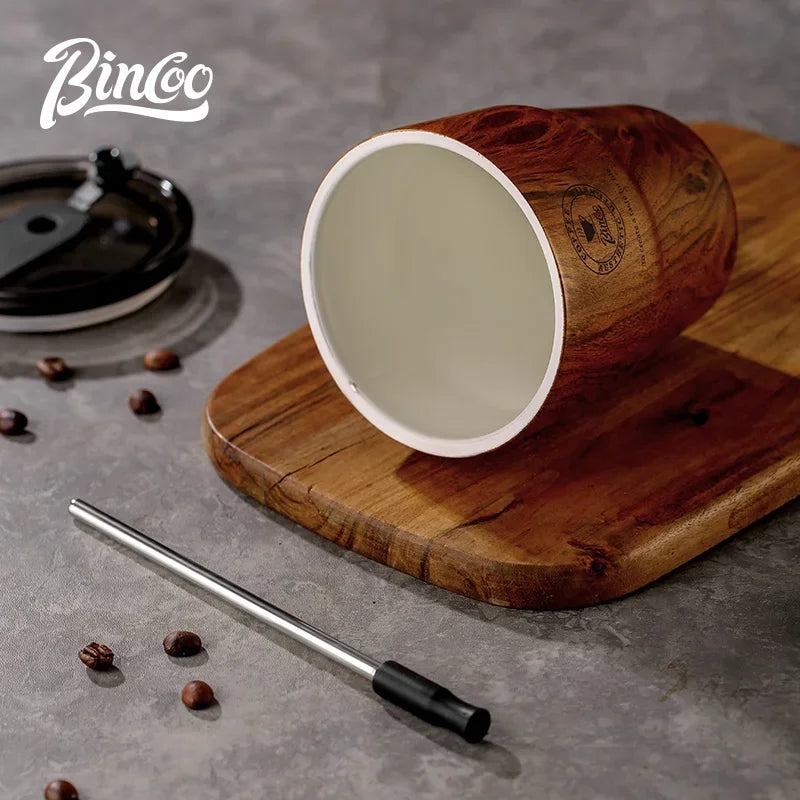 Wood Grain Insulated Coffee Cup – Just Coffee Retro Edition