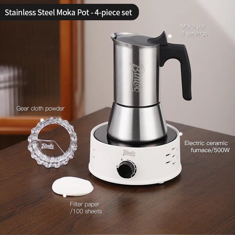 Stainless Steel Moka Pot | Italian Coffee Maker – Just Coffee