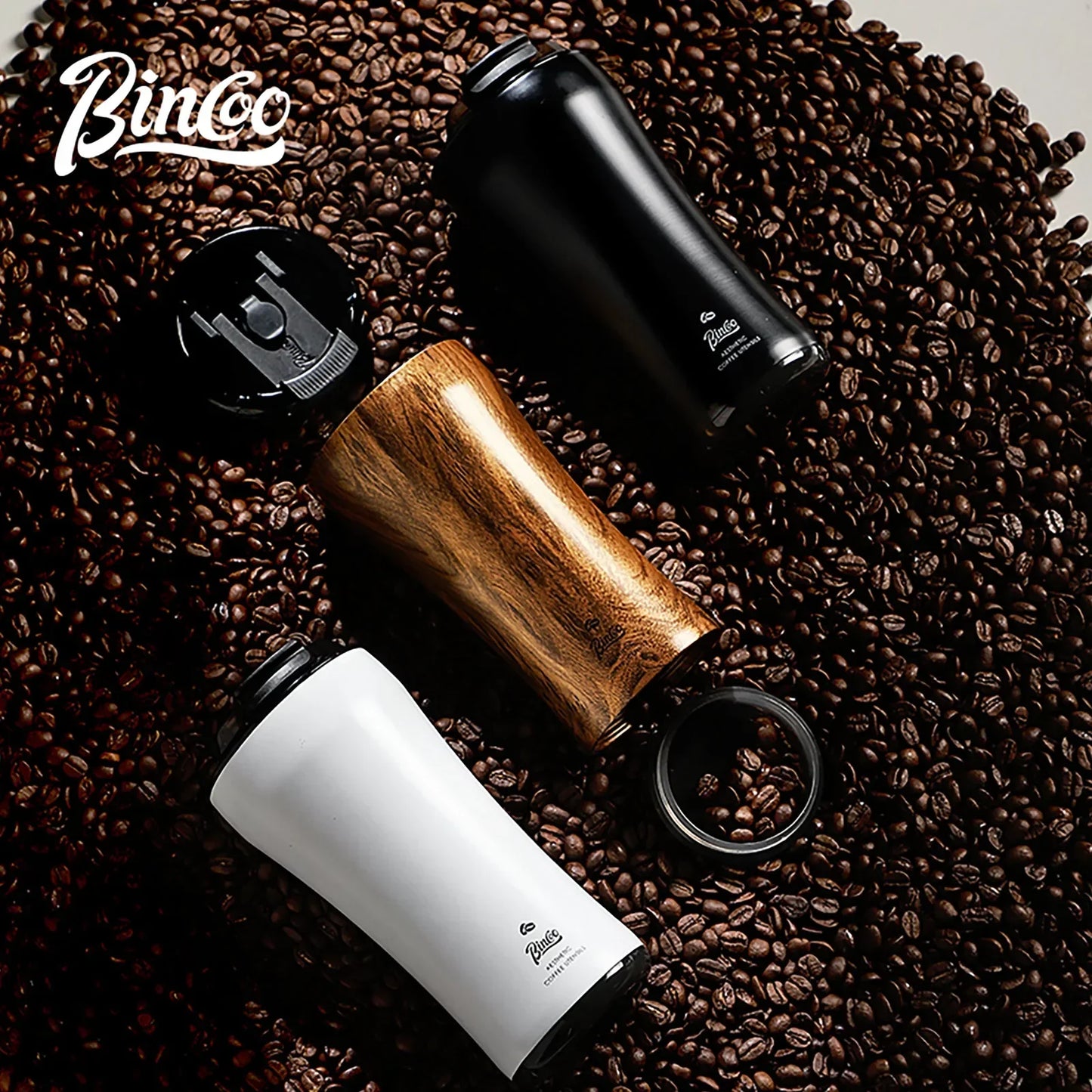 Wood Grain Coffee Tumbler – Just Coffee Ceramic Thermos Edition