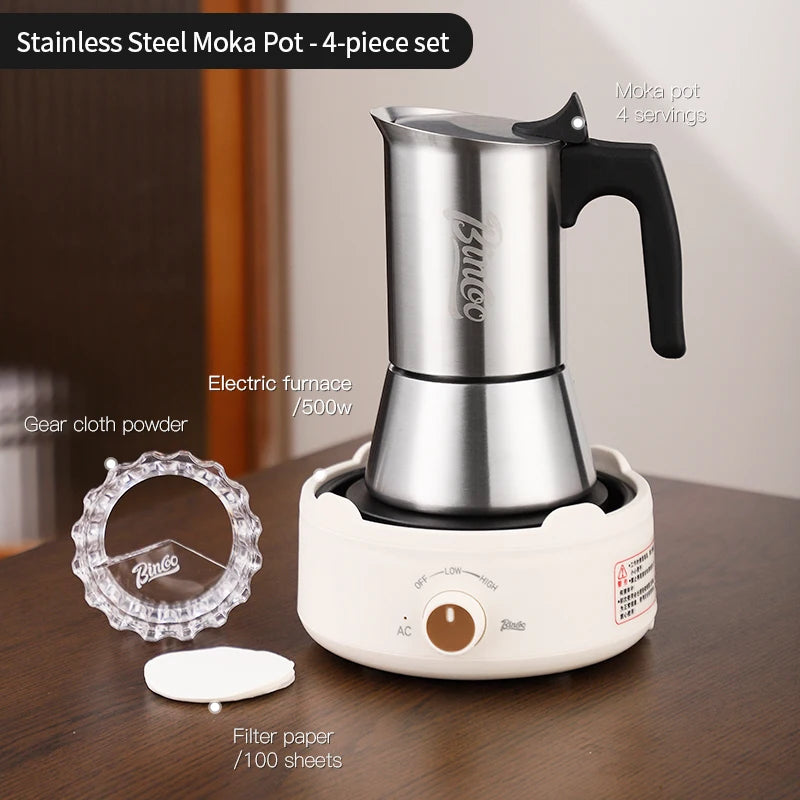Stainless Steel Moka Pot | Italian Coffee Maker – Just Coffee