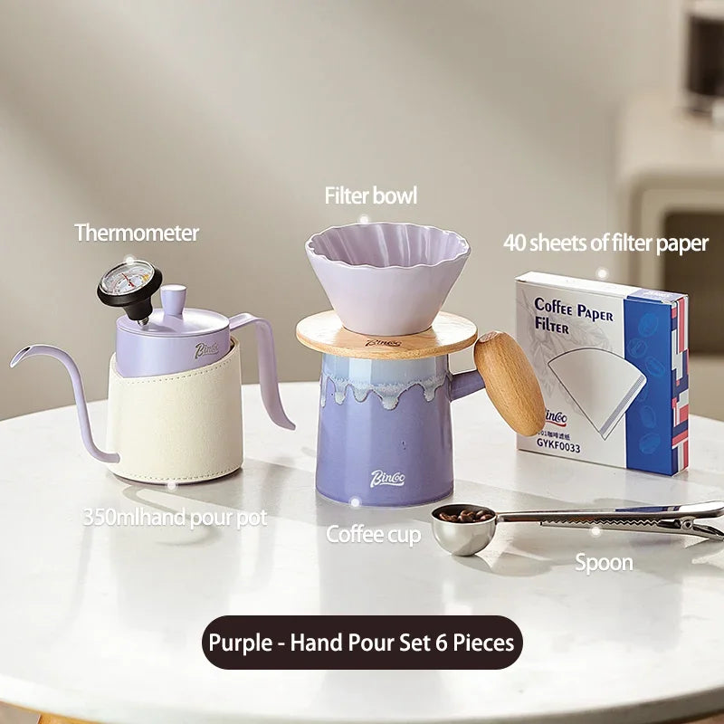 Ceramic Pour Over Coffee Pot Set – Just Coffee Sharing Pot & Filter Cup
