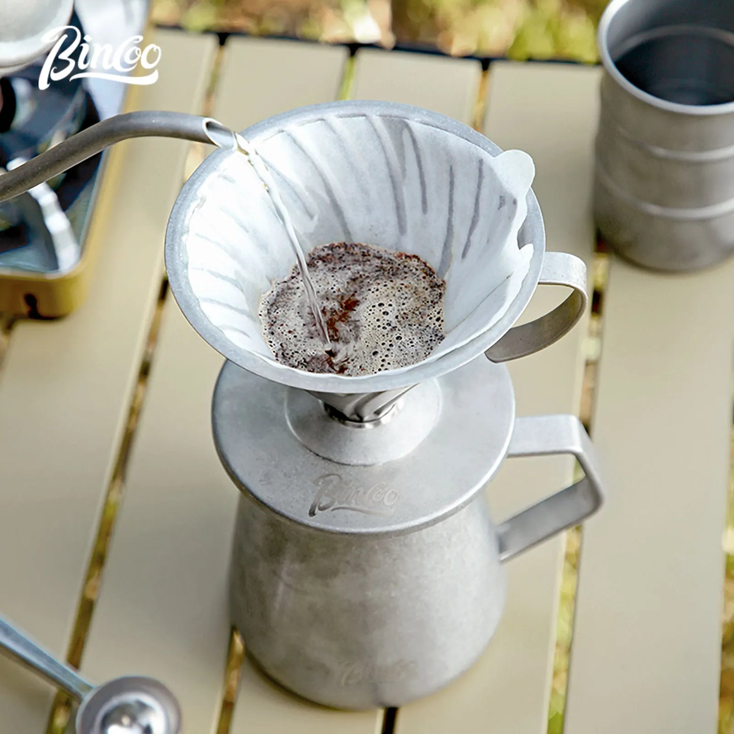 Stainless Steel Pour Over Coffee Dripper – Just Coffee V-Shaped Reusable Filter