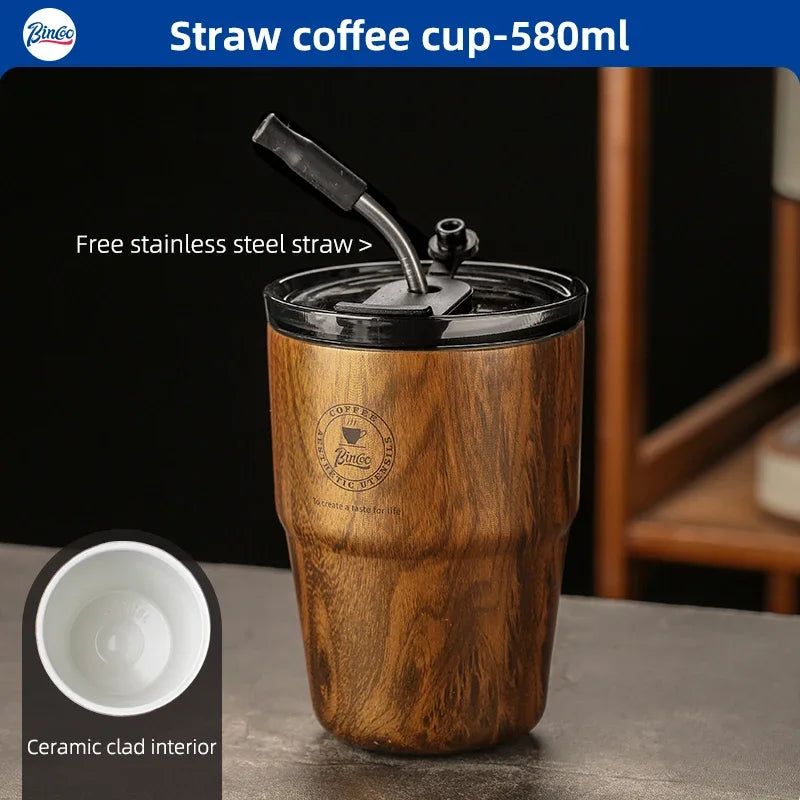 Wood Grain Insulated Coffee Cup – Just Coffee Retro Edition