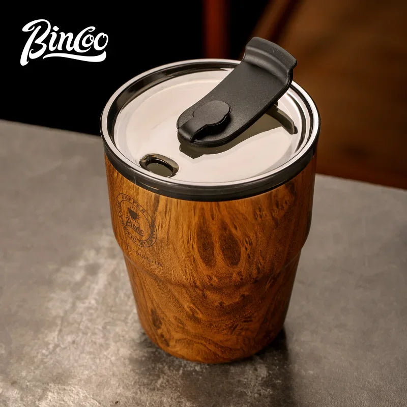 Wood Grain Insulated Coffee Cup – Just Coffee Retro Edition