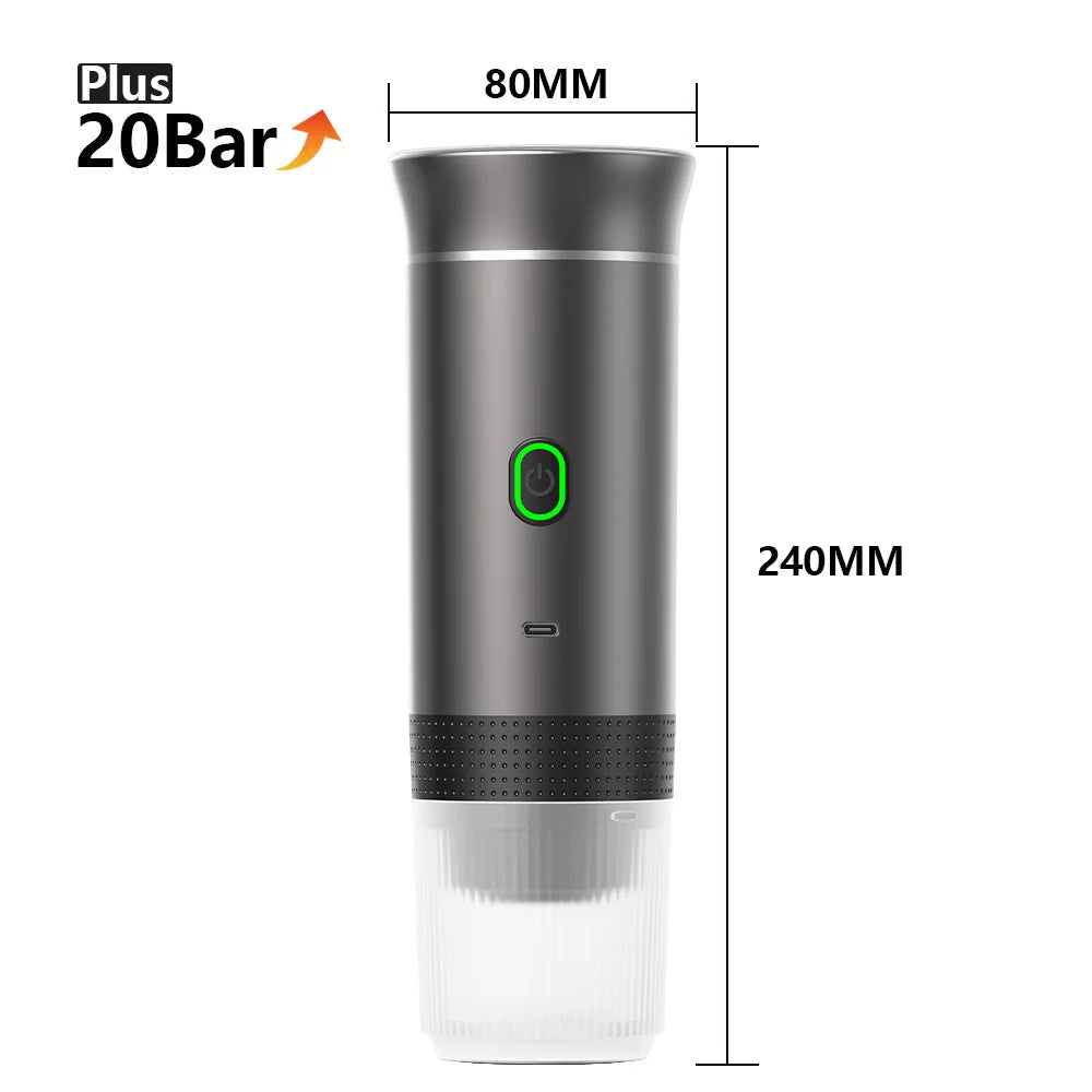 Wireless Electric Portable Espresso Coffee Machine for Car & Home Camping Coffee Maker 3-in-1