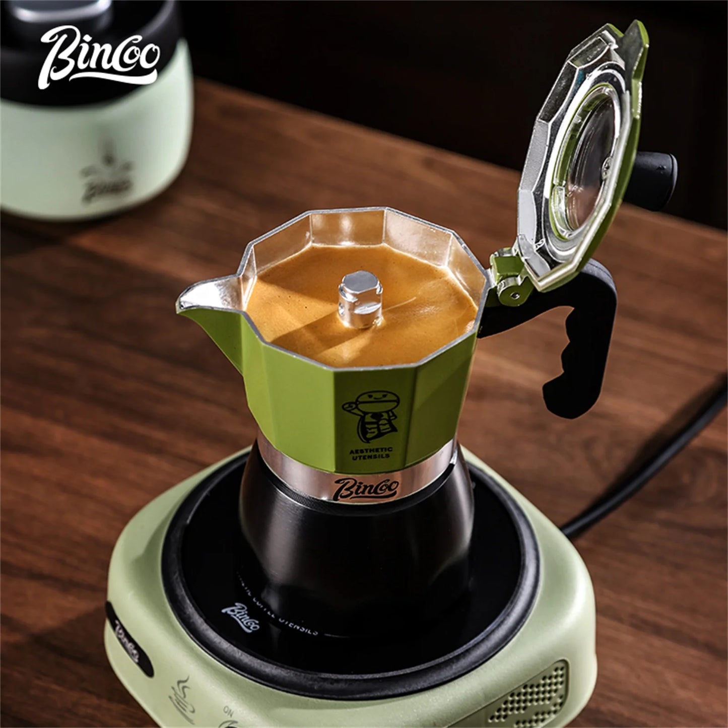 Double Valve Moka Pot Set – Just Coffee Electric Italian Espresso Maker 220V