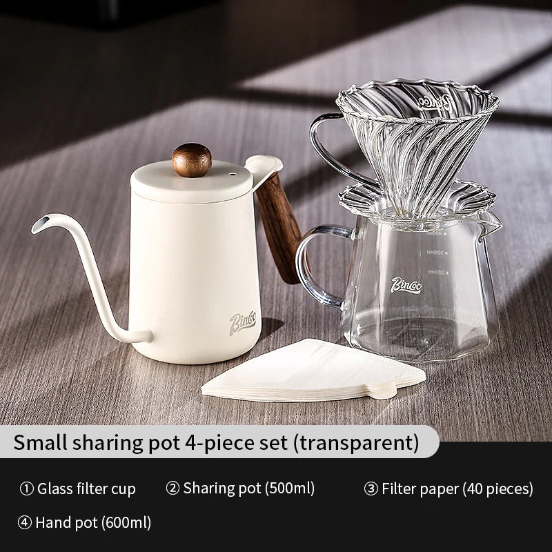 Hand Brew Coffee Pot Set – Just Coffee Glass Sharing Pot & Drip Filter