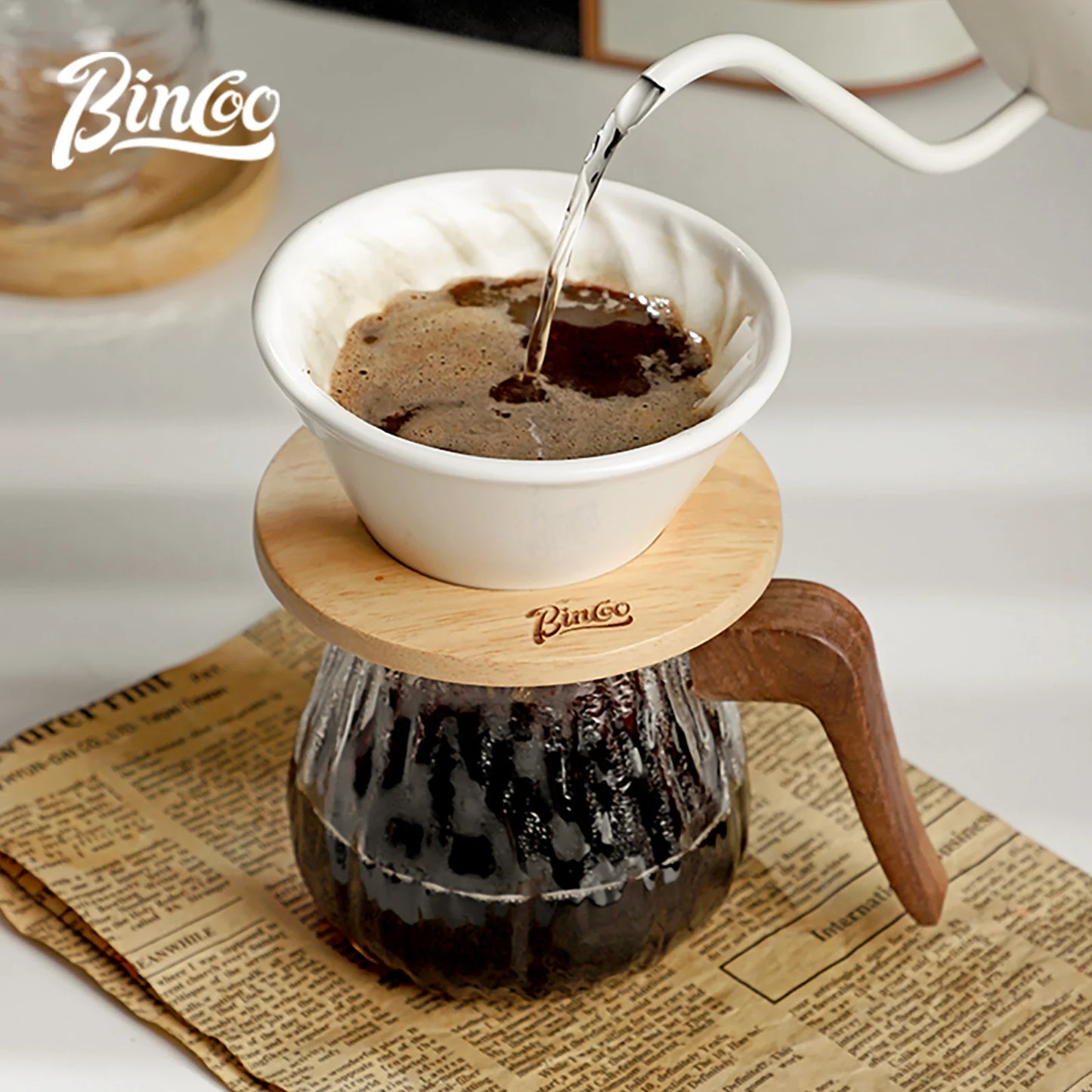 Pour Over Coffee Dripper Set 400ml – Just Coffee Ceramic Filter Pot