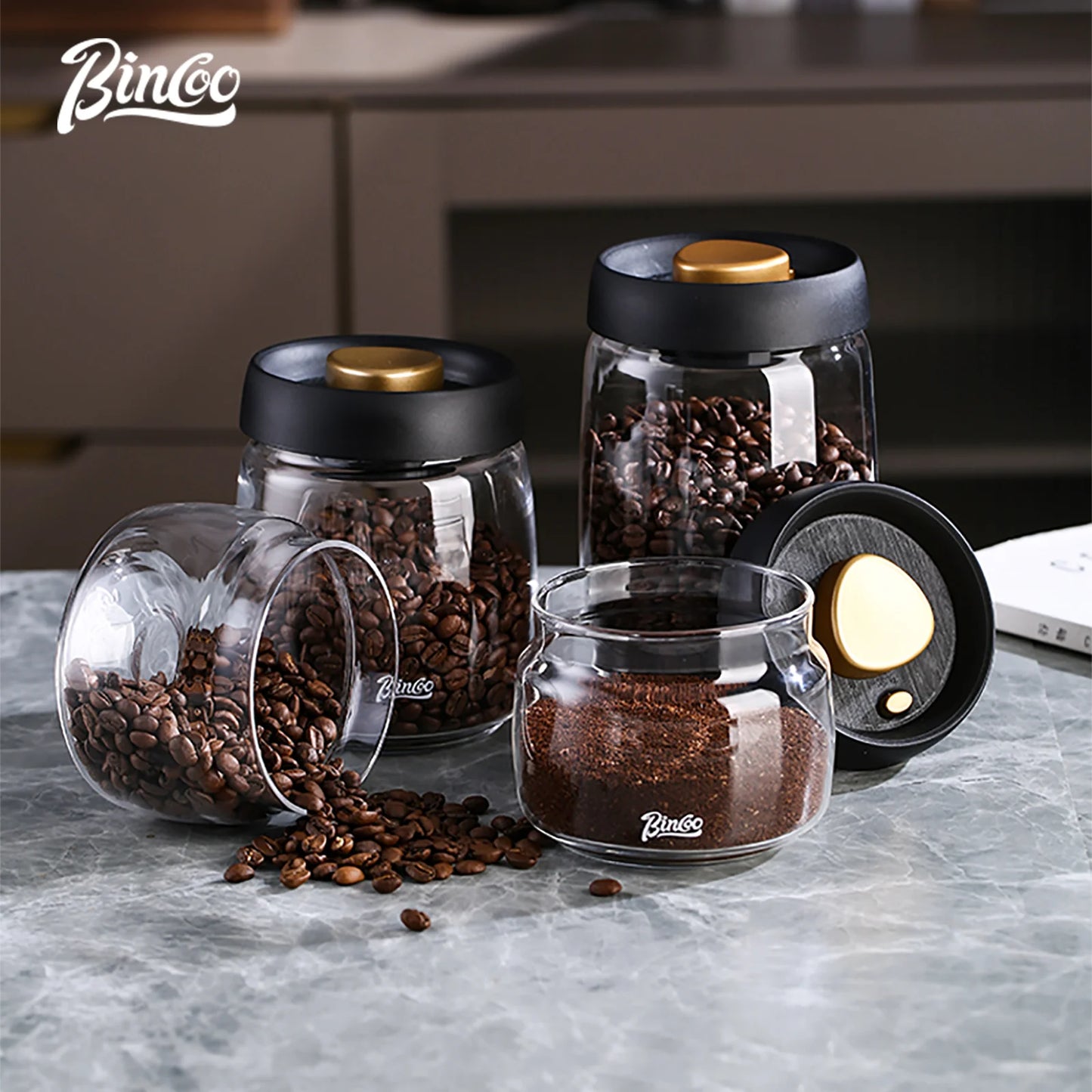 Vacuum Sealed Coffee Storage Jar – Just Coffee Glass Fresh-Keep Canister