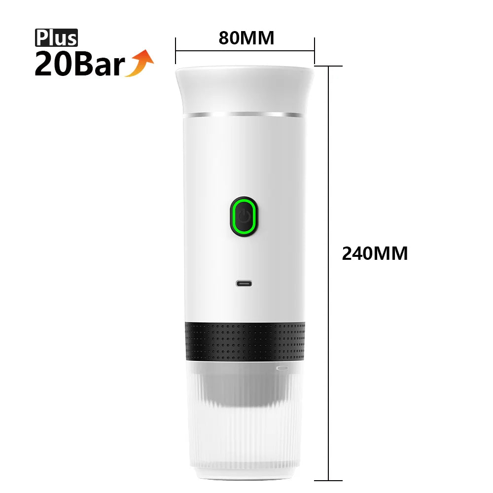 Wireless Electric Portable Espresso Coffee Machine for Car & Home Camping Coffee Maker 3-in-1