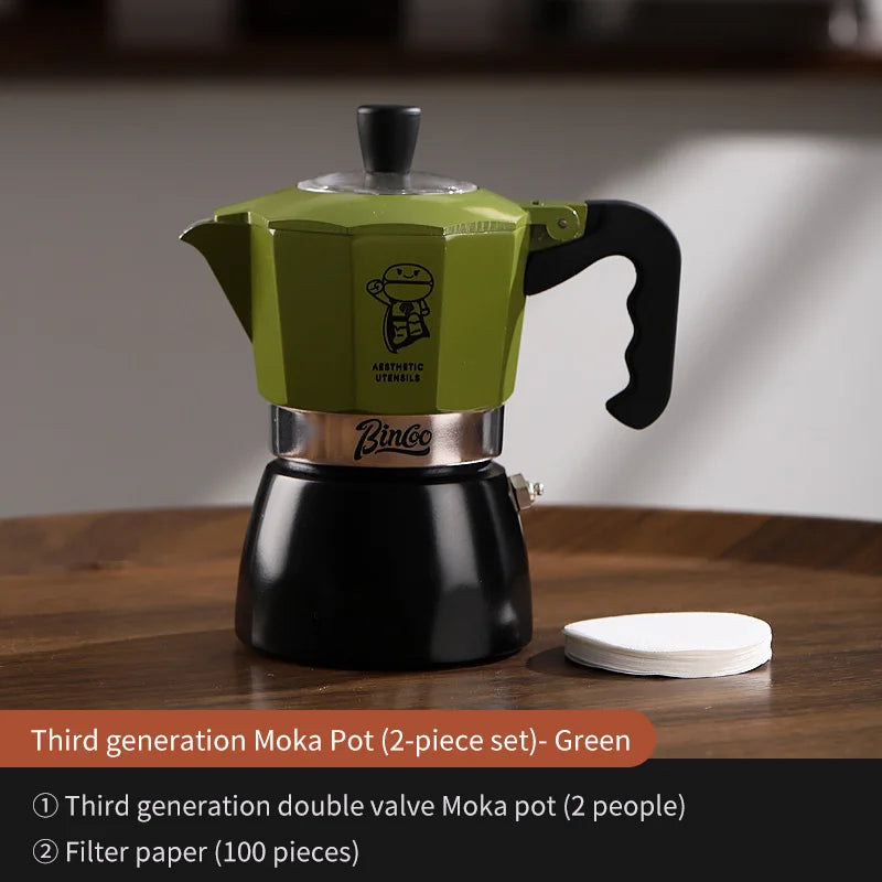 Double Valve Moka Pot – Just Coffee Italian Espresso Mocha Maker