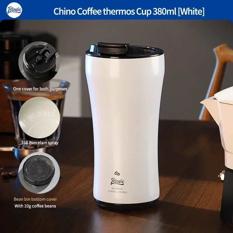 Wood Grain Coffee Tumbler – Just Coffee Ceramic Thermos Edition