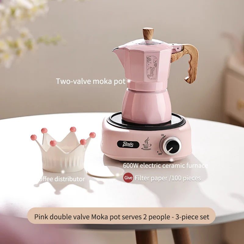 Double Valve Moka Pot – Just Coffee Italian Espresso Kettle 220V