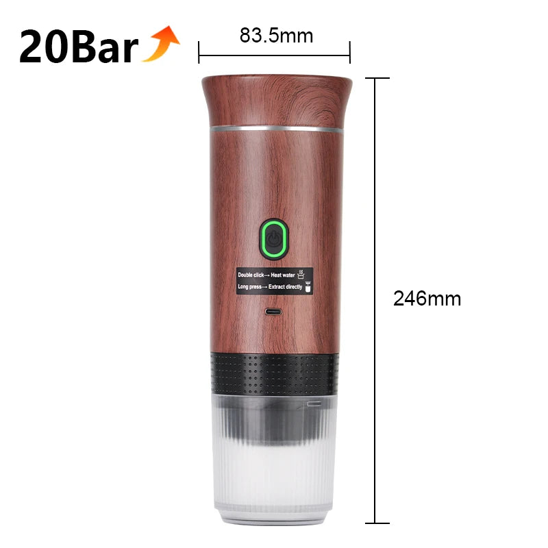 Wireless Electric Portable Espresso Coffee Machine for Car & Home Camping Coffee Maker 3-in-1