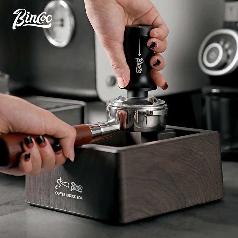 Wood Grain Square Coffee Knock Box – Just Coffee Large Barista Bucket