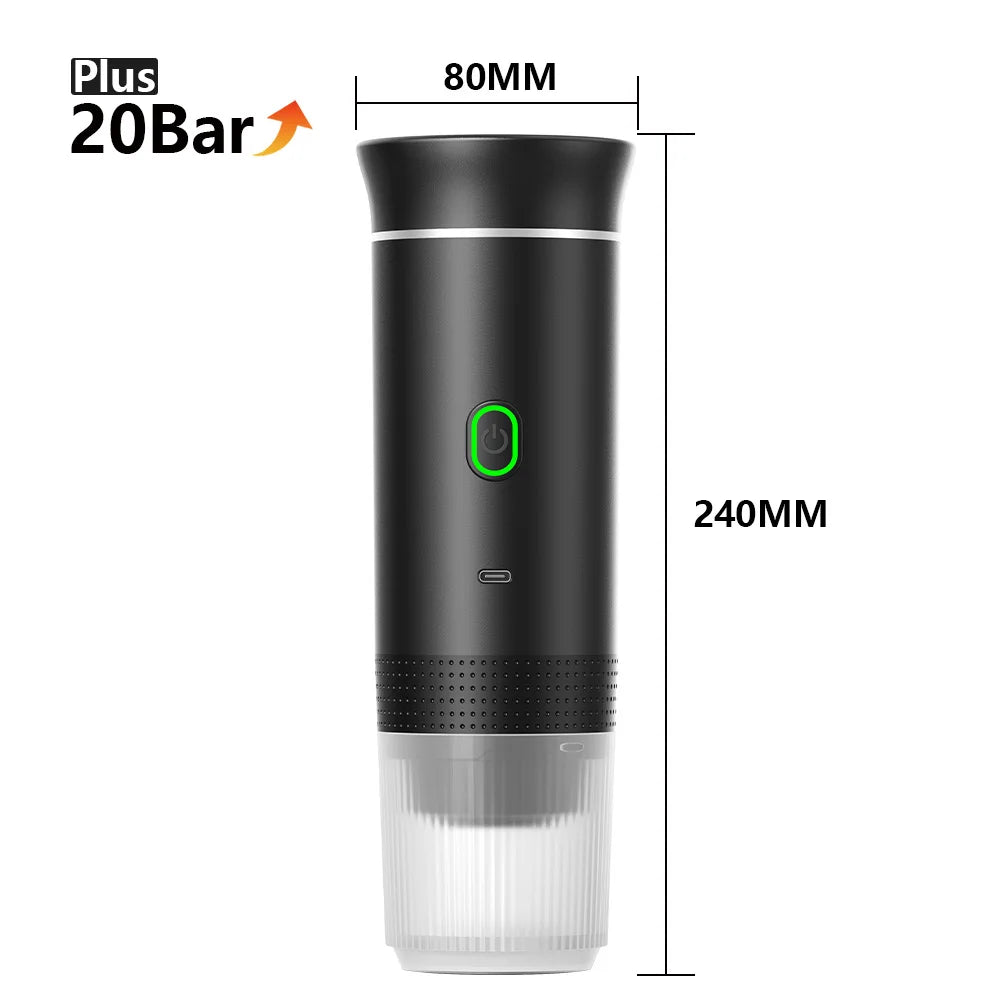 Wireless Electric Portable Espresso Coffee Machine for Car & Home Camping Coffee Maker 3-in-1