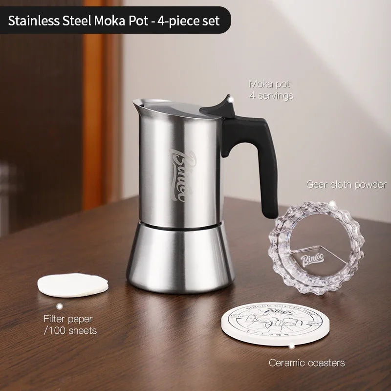 Stainless Steel Moka Pot | Italian Coffee Maker – Just Coffee