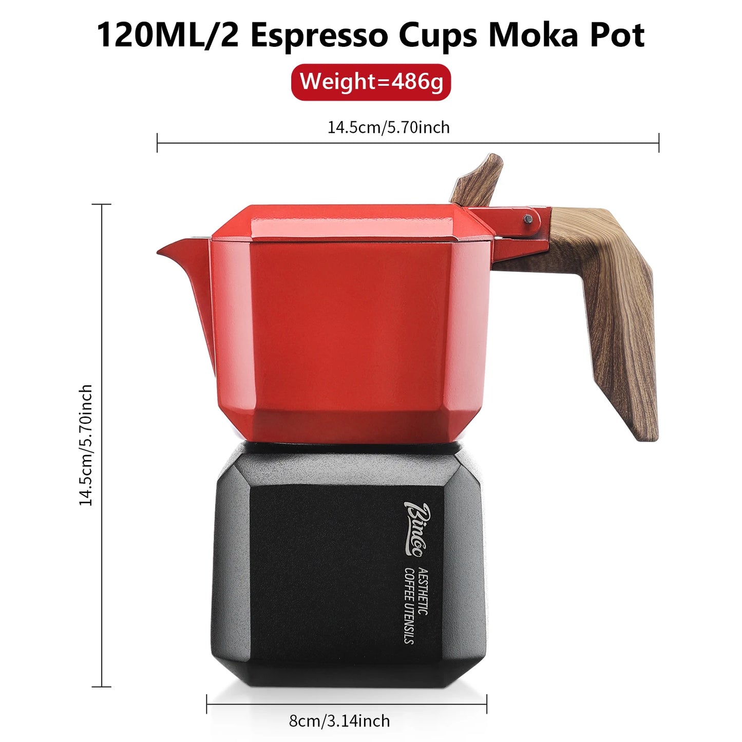 Rubik’s Cube Moka Pot – Just Coffee Red/Green Double Valve Espresso Maker