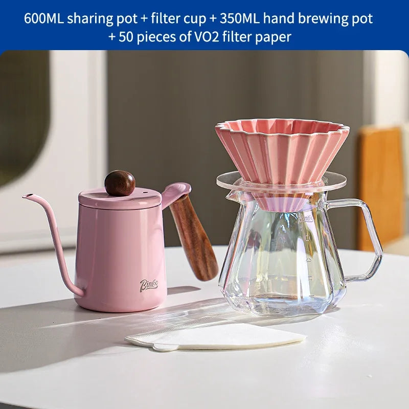 Hand Brew Coffee Pot Set – Just Coffee Ceramic Sharing Pot & Filter Cup