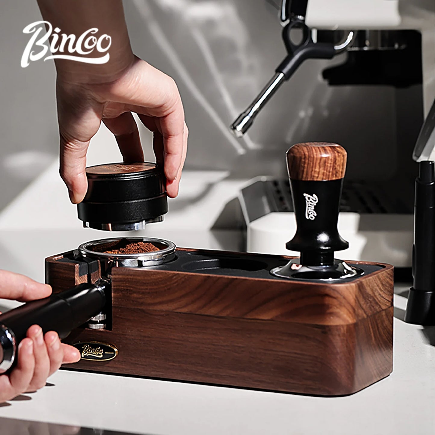 Wood Coffee Tamper Station 51–58mm – Just Coffee Barista Rack