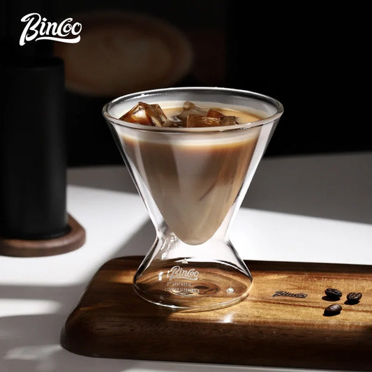 Hourglass Double Wall Glass Coffee Cup – Just Coffee Wide Mouth Edition