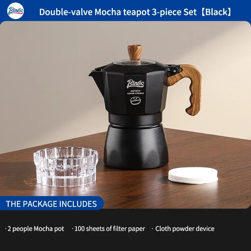 Dual Valve Moka Pot – Just Coffee Italian Espresso Maker 220V Set
