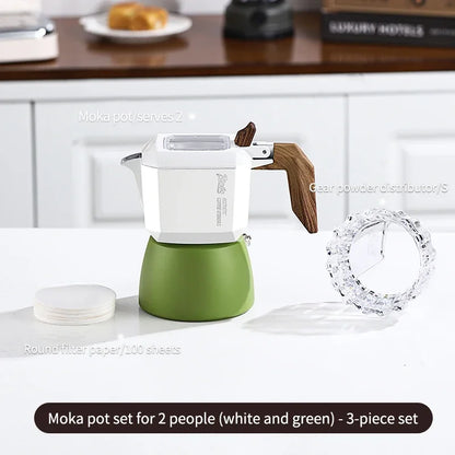 Double Valve Moka Pot 2-Cup – Just Coffee Italian Espresso Set