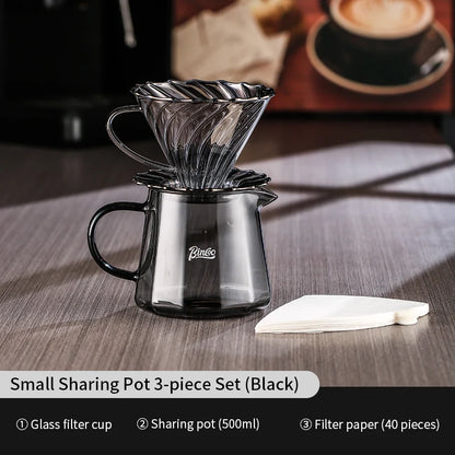Hand Brew Coffee Pot Set – Just Coffee Glass Sharing Pot & Drip Filter