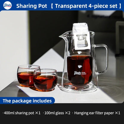Double Layer Glass Coffee Pot 400ml – Just Coffee Sharing Edition
