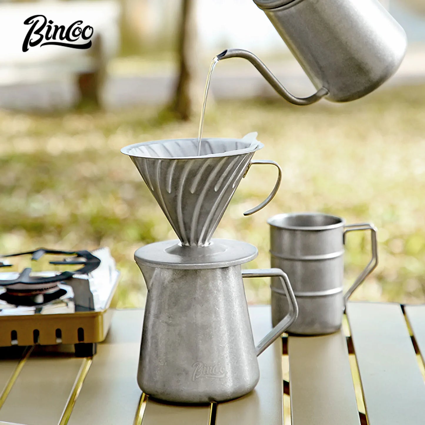 Stainless Steel Pour Over Coffee Dripper – Just Coffee V-Shaped Reusable Filter