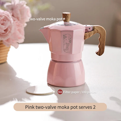 Double Valve Moka Pot – Just Coffee Italian Espresso Kettle 220V