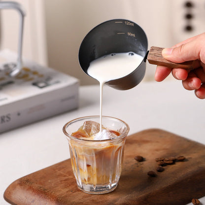 Stainless Steel Espresso Dosing Cup – Just Coffee Wooden Handle Edition