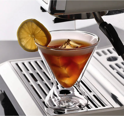 Hourglass Double Wall Glass Coffee Cup – Just Coffee Wide Mouth Edition