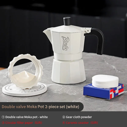 Double Valve Moka Pot – Just Coffee Italian Espresso Coffee Maker