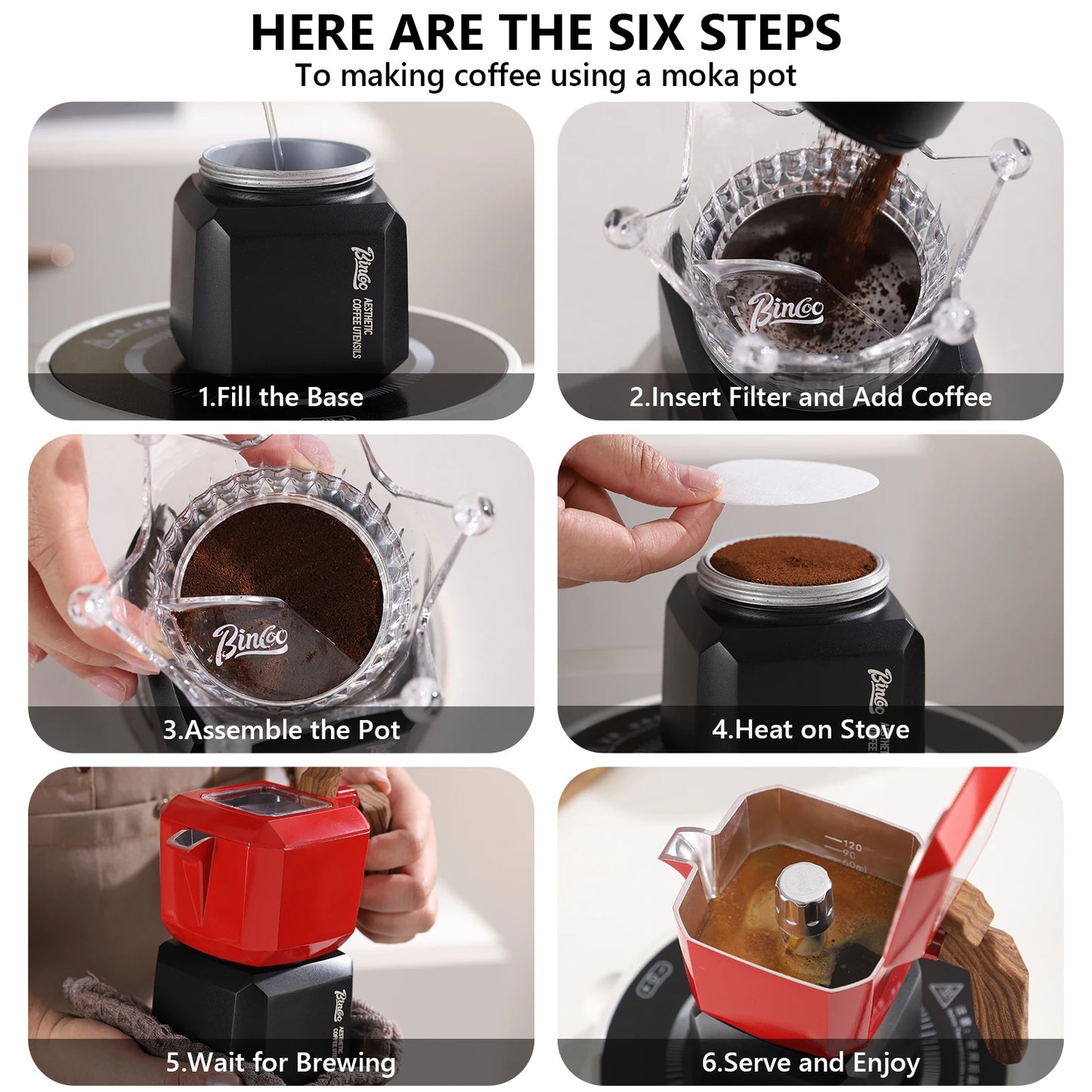 Rubik’s Cube Moka Pot – Just Coffee Red/Green Double Valve Espresso Maker