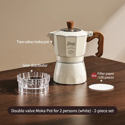 Moka Pot & Heater Kit – Just Coffee Dual Valve Portable Espresso Maker