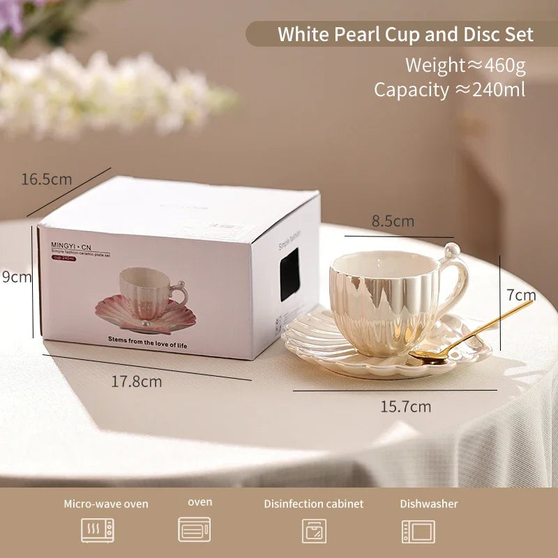 Gradient Ceramic Coffee Mug with Saucer – Just Coffee Art Edition