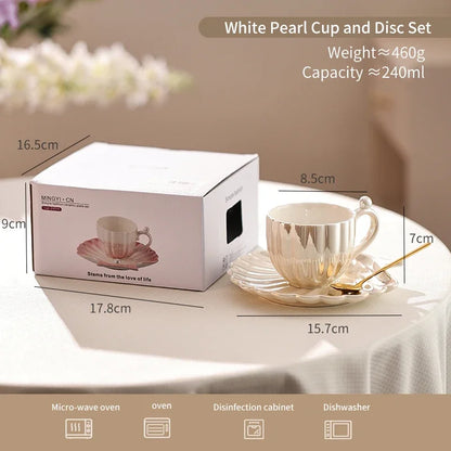 Gradient Ceramic Coffee Mug with Saucer – Just Coffee Art Edition