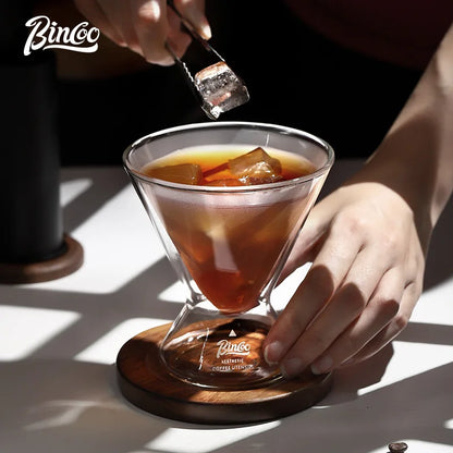 Hourglass Double Wall Glass Coffee Cup – Just Coffee Wide Mouth Edition