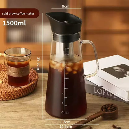 Cold Brew Coffee Maker – Just Coffee Removable Stainless Steel Filter Pitcher